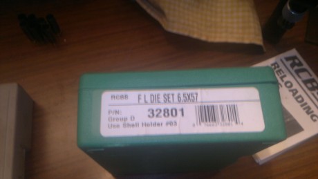 Vendo dies RCBS calibre 6.5x57  R o máuser sin Shell holder (según el que se ponga será para 6.5x57 R 00