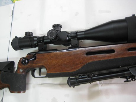 Hola se vende carabina anschutz, para clase F, con visor Sutter de 10X40X60 E-SF, bipode harris y maleta 02