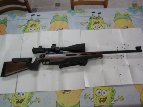 Hola se vende carabina anschutz, para clase F, con visor Sutter de 10X40X60 E-SF, bipode harris y maleta 00