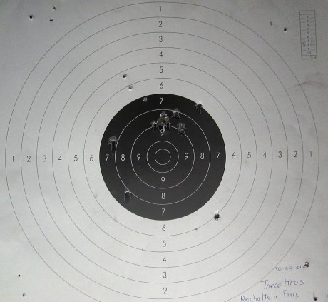 Esta mañana he estado tirando con la pistola (rochatte)  a una diana reciclada los trece tiros de rigor 02