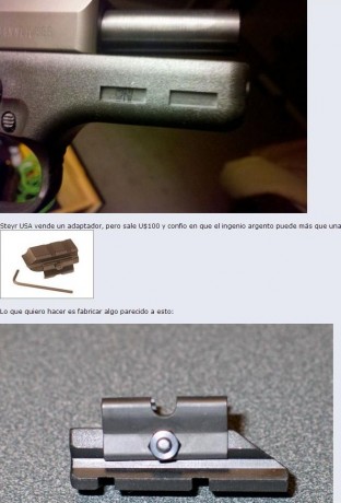 Buenas tardes
A ver quien me puede orientar para conseguir un rail picatinny para pistola Steyr S6 para 01