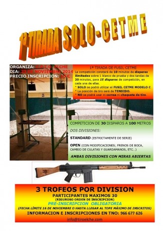 pues eso, que el próximo día 23 de noviembre, se celebrara en las instalaciones del C.P.T.O. Elche la 00