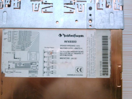 ROCKFORD-FOSGATE
Vendo este radiocd marca Rockford-fosgate rfx9300. Esta prácticamente como nuevo casi 00