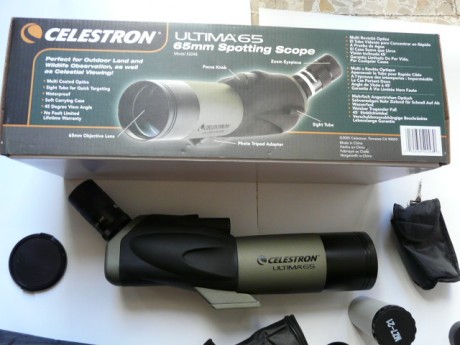 Vendo por no usar telescopio Celestron Ultima 65. Cuenta con ocular de 18-55 aumentos. Como nuevo, tan 01