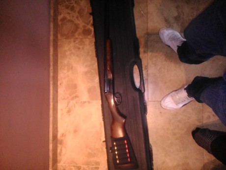 Vendo escopeta stoeger de cañones cortos (50cm)guiada en AE es del calibre 12/70 el arma se encuentra 01