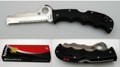 Vendo navaja Spyderco de rescate de hoja combinada (lisa y con sierra)  ASSIST I.  Esta navaja cuenta 00