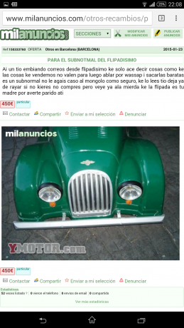 Uno pide por un Pietta niquelado con sus certificados, 2000 euros, jajaja.

Y el otro anuncio, no comete 140