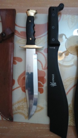 Pues eso, que vendo pequeña coleccion de cuchillos,de momento, todos juntos 100 €. 
Machete marca JUNGLE. 11