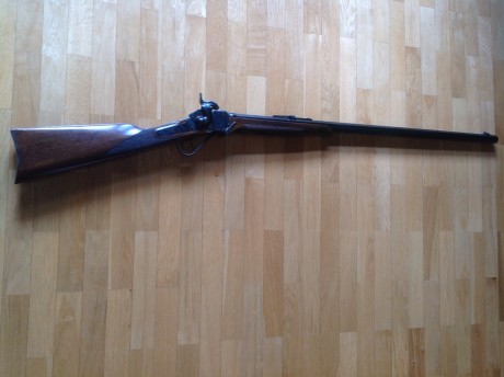 Hola, vendo este rifle de Armi Chiappa, acepta cartuchos de papel y también casquillos de latón, guiada 02
