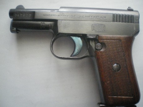 Pistola Mauser calibre 6,35 inutilizada por fresado en Recamara certificado de la G.Civil, para poner 02