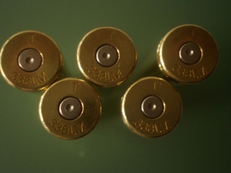 Hola, vendo 20 vainas del calibre .338 Lapua Magnum con un sólo disparo y pasadas por el tumbler, son 00