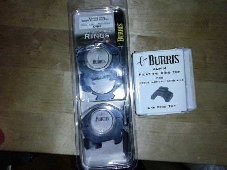 Anillas Burris XTR para tubo de 30mm, altura baja (.250 desde donde apoya el carril a donde apoya el tubo, 41
