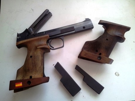 Hola.
Vendo mi Hammerli modelo 208 en calibre .22 l.r.
Sin nada de plástico como las nuevas.
Dos cargadores.
Dos 00
