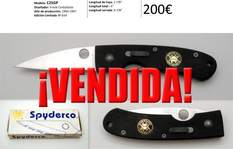 Vendo varias navajas Spyderco. Todas modelos antiguos, descatalogados o también ediciones limitadas numeradas. 10