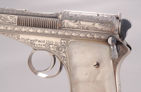 Pongo estas imágenes de una espectacular Campo-Giro mod.1913-16

Encontradas aquí:  http://www.icollector.com/Eng-d-Sil-Pltd-Campo-Giro-M-1913-16-Pistol_i15298132 01