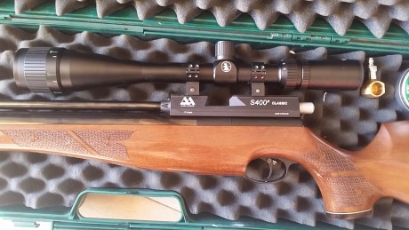 Vendo esta magnifica carabina en perfectisimo estado, ni un rasguño. 
Air arms s400f classic regulada 11