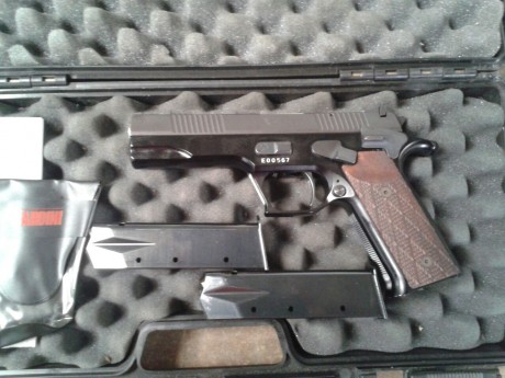 Vendo las siguientes armas:
Pistola PARDINI modelo PC 9 de 9 mm parabellum de cinco pulgadas.
Maletín 10