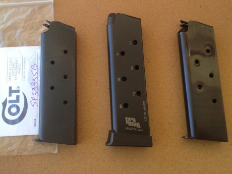 Vendo 1 cargador del 45 ACP para Colt 1911 Government.

ORIGINAL de la marca Colt (ref. SP53355B), nuevo 02