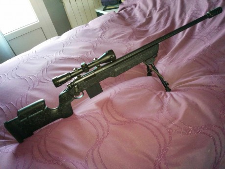 Buenas a todos.
Vendo un Remington 700vsf con estas modificaciones
Culata bell and carlson , Bipode harris 01
