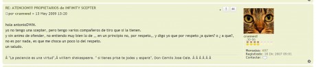 Hola vendo varias armas por dejar el tiro por temas de trabajo

Infinity Scepter 6" 9mm =1600€
tres 140
