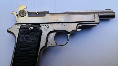 Vendo pistola Star Sidicalista cromada calibre 9mm corto Inutilizada por fresado en recamara certificado 00