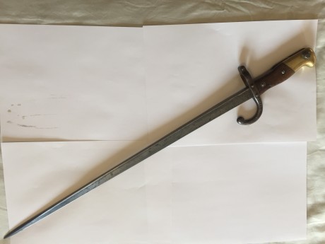 Vendo Bayoneta para Fusil Frances Grass de 1874. Con marcaje de Fabrica de ST Etienne de 8 de Octubre 02