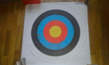 Se han usado tres escopetas, las 3 paralelas. Para las distancias de 8 y 15m, con cañones cilindricos, 21