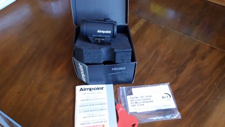 Vendo Aimpoint H1 de 4 moas, con kit LRP de palanca bloqueo picantinny. Solo se ha colocado en un rifle 00
