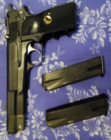 Vendo FN HP35 con cañón de 6", cuenta con las siguientes modificaciones:
- Eliminación del seguro 01