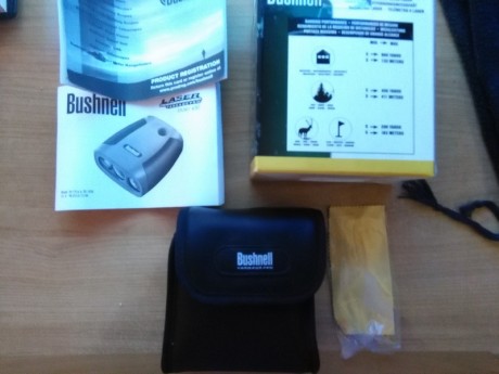 Hola, vendo telemetro laser Bushnell sport 450.Lo compre para caza mayor y lo he usado tan solo una vez, 01