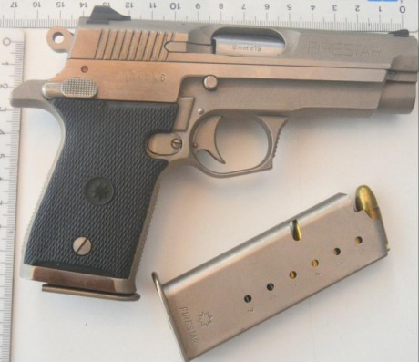 Se vende pistola Star mod. Firestar cal. 9mm Parabellum en inox mate. Para licencias tipo A, B y F, actualmente 00
