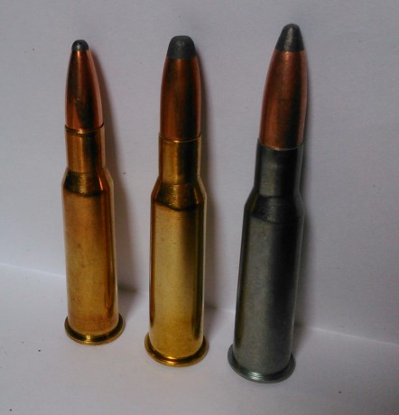 Tengo estas tres clases de municion en la foto empezando de derecha a izquierda,Barnaul de 203 grains,seller 00