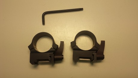 Vendo anillas desmontables Leupold QRW para visores con tubo de 1" (26mm). 
Altura: Medias. 
Acabado: 00