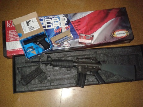hola, vendo lote de M4A1 rancher de la marca evolution airsoft, full metal junto con pistola walther P99dao 02