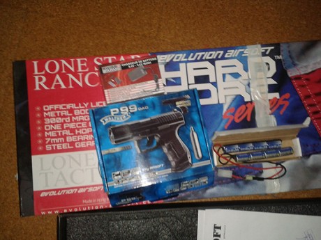 hola, vendo lote de M4A1 rancher de la marca evolution airsoft, full metal junto con pistola walther P99dao 00