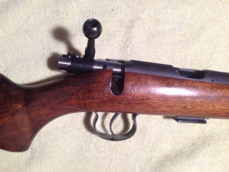 Se vende carabina BRNO 2-E de cerrojo, calibre 22 LR, con cargador de 5 tiros, miras abiertas, alza regulable, 00