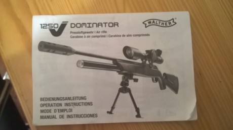  Se vende carabina WALTHER DOMINATOR 1250V para FIELD TARGET del calibre 4.5 

Maletín de transporte, 10