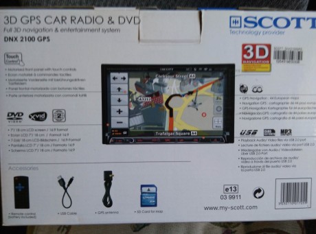 Multimedia doble din Scott GPS 
Código artículo: dnx2100gps 
Características del artículo: pantalla motorizada 00