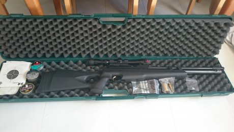 Vendo hatsan At44 cal: 6.35 monotiro con 2 agujas
visor tasco 3-9x32 con protectores de lente
9 cajas 01