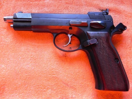 Hola.
Vendo pistola semiautomática TANFOGLIO, modelo¿P19?.Tiene cañón roscado de 5,5 pulgadas,contrapeso,alza 02