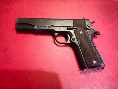 Pistola fabricada por remington en 1945 por el número de serie es de las ultimas que se fabricaron, tiene 02
