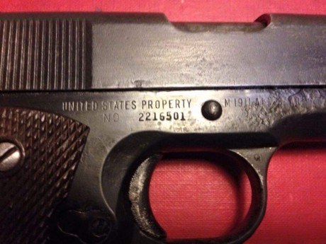 Pistola fabricada por remington en 1945 por el número de serie es de las ultimas que se fabricaron, tiene 11
