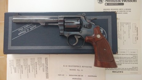 Hola foreros hoy tambien le ha tocado muy a mi pesar ,mi smith and wesson K14-4 MASTERPICE  o tambien 00