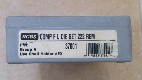 Hola a todos, vendo juego de 2 dies sin uso de la marca RCBS para el calibre .222 REM., son del modelo 00