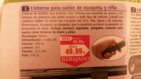 Vendo esta linterna para esperas, doy dos pilas y una bombilla de repuesto, están todos los componentes, 50