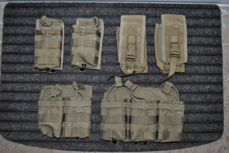 Tengo un conjunto de portacargadores para G36 de la marca Tasmanian Tiger en color Khaki:
- 1x Triple 11
