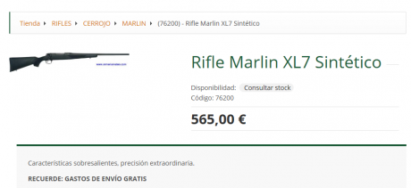 Vendo rifle MARLIN cal.30-06, bases leupold QR, punto y alzas truglu, solo a disparado 14 cartuchos, se 50