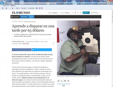 Compañeros, 

hay un articulo interesante en la portada de el mundo sobre las armas en usa. 

Y por lo 20
