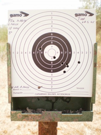 Bueno,pues la prueba ha sido ni mas ni menos que divertirme un rato.He tirado a 40m de pies,a pulso.La 22