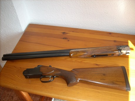 Hola Vendo mi escopeta del calibre 12 marca Super Lamber, superpuesta, expulsora, con 5 polichok y llave 02